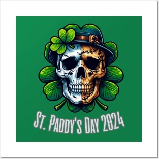 St Patricks Day 2024. Irish Skull Men Posters and Art